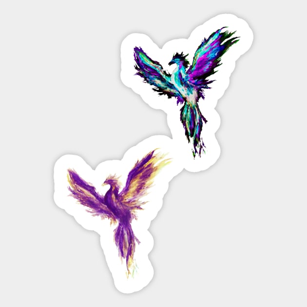 purple/dark blue phoenix Sticker by xaxuokxenx